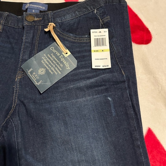 NWT Democracy Ab"solution® High Rise Distressed Blue Denim Skinny Jeans - Picture 7 of 16